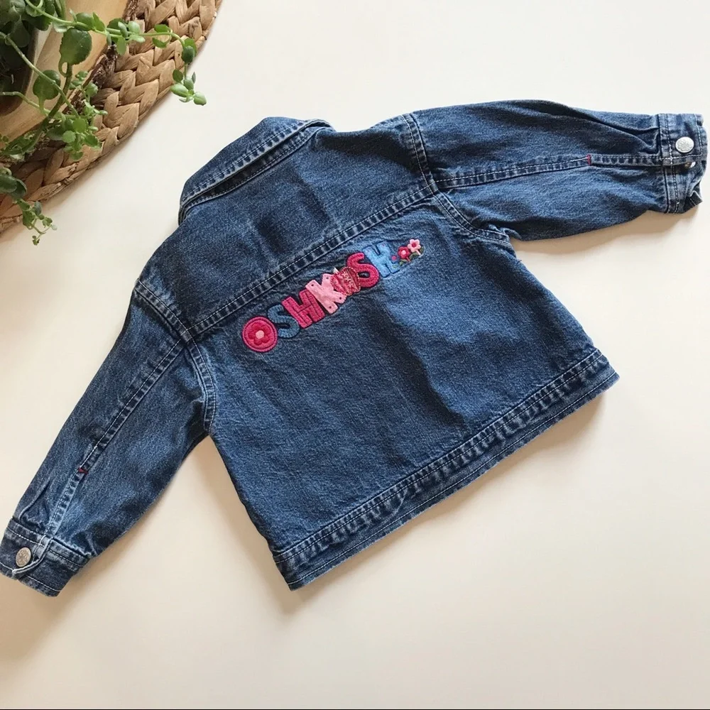Vintage Oshkosh Flower Patch Denim Jacket | 12-18m